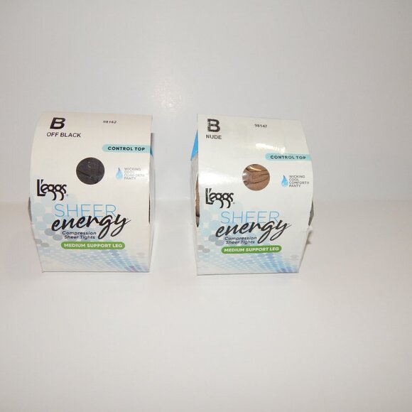 6 Size B - L'eggs Sheer Energy Stockings Leggs Control Top Pantyhose Bundle - Picture 4 of 7